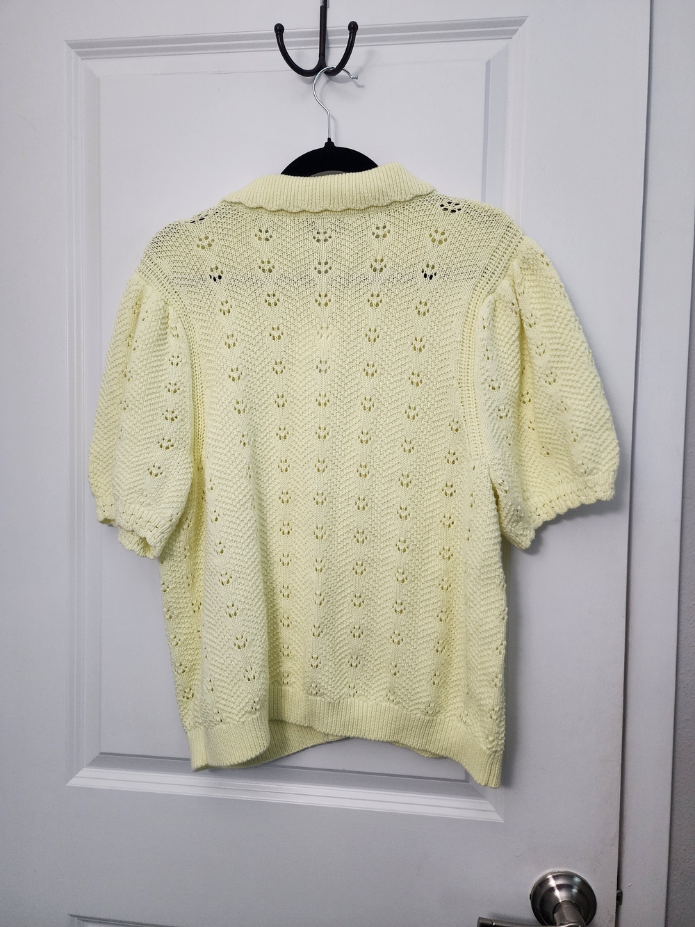 Free Assembly Butter Yellow Knit Peter Pan Collar Cardigan Sweater - Picture 7 of 7